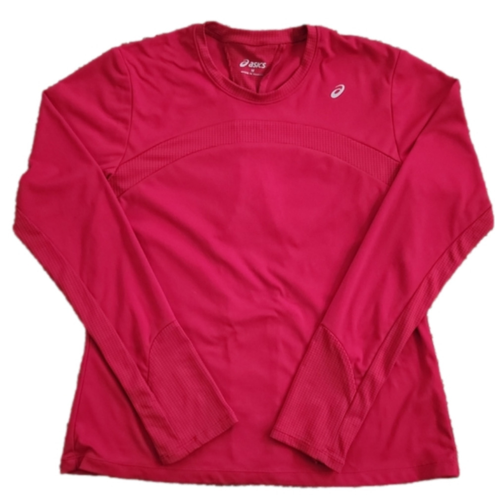 3/$20 Asics Red Workout Shirt With Mesh Inserts